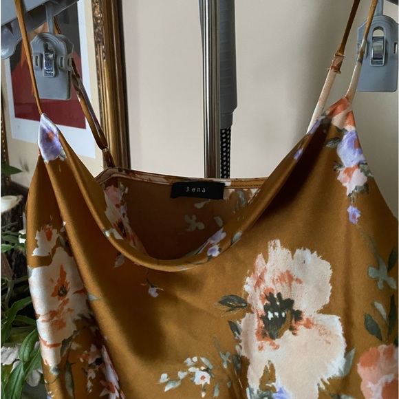 3ena Floral Cowl Neck Satin Cami - Picture 2 of 6